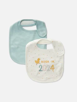 Füttern Und Abstillen|Primark „2024“ Lätzchen Aus Stoff, 2er-Pack Elfenbeinfarben