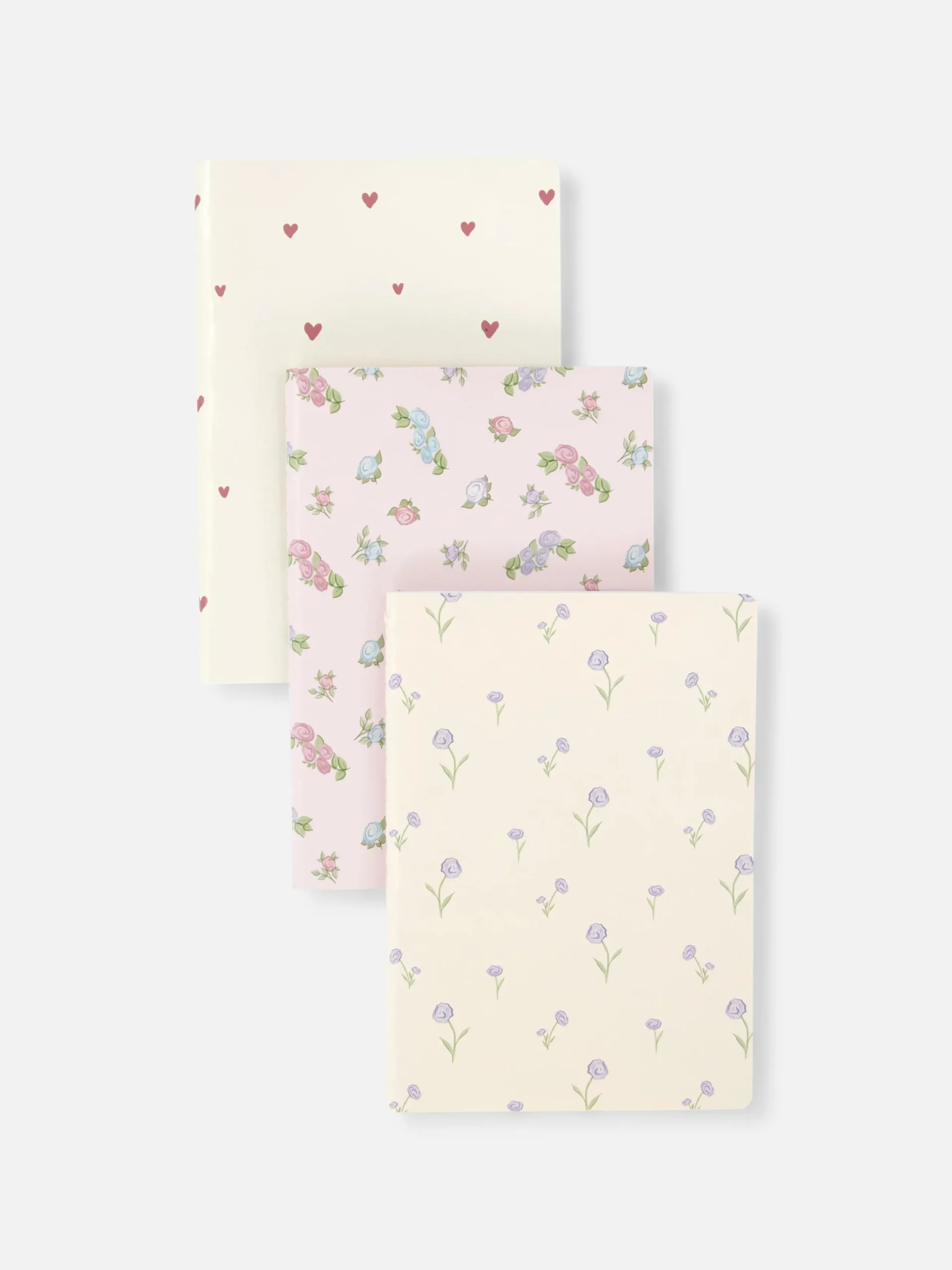 Notizbücher|Primark A5-Notizbücher Mit Blumenmuster, 3er-Pack Rosa