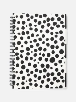 Notizbücher|Primark A5-Notizbuch Mit Pünktchenmuster Schwarz/Weiß