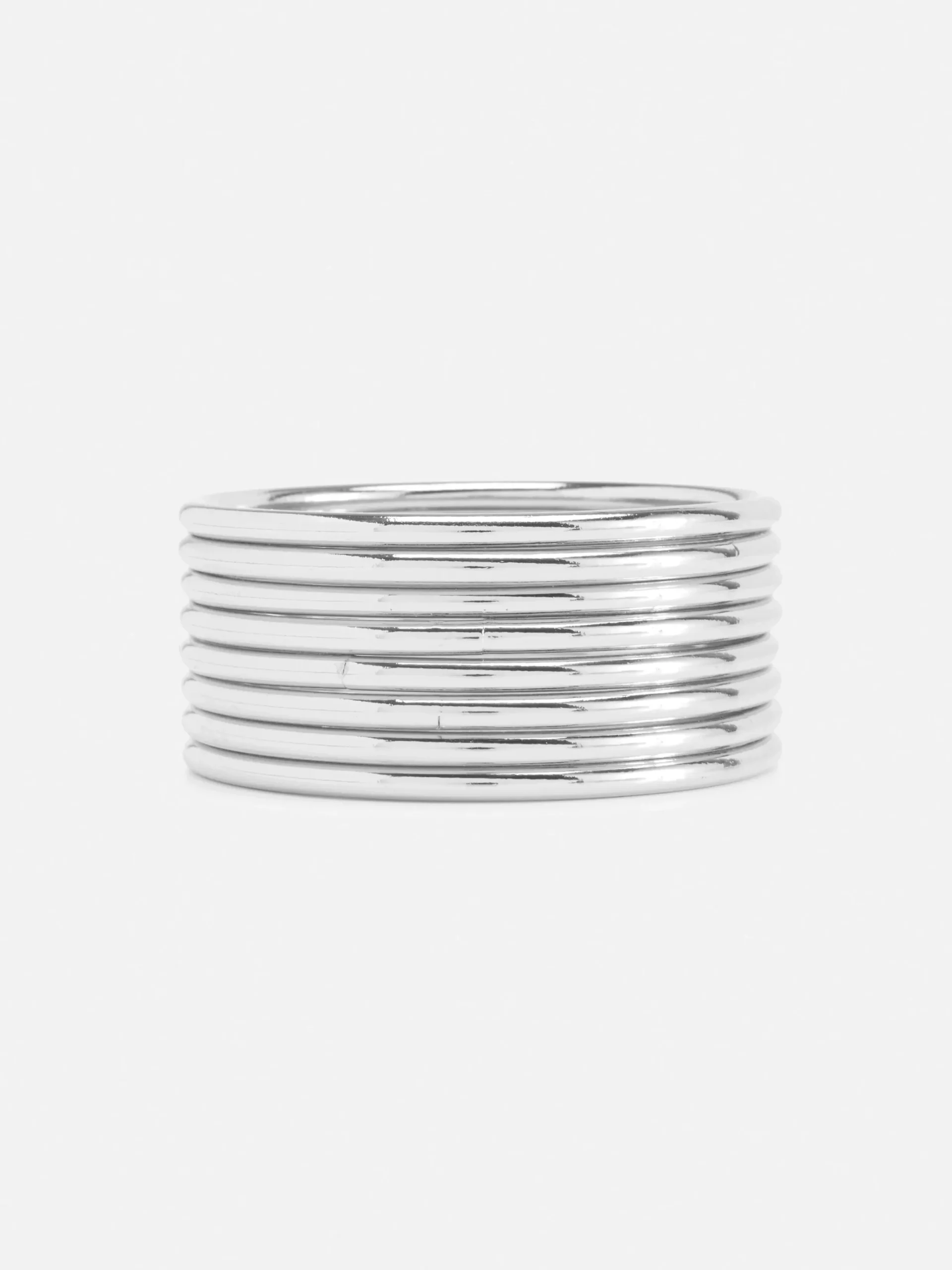 Schmuck|Primark Armreife In Metallic-Optik, 8er-Pack Weiß