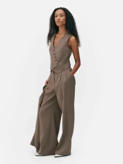 Blazer|Primark Asymmetrische Weste Mit Knopfleiste Mokkafarben