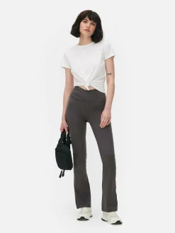Fitnesskleidung Und Activewear|Primark Ausgestellte Yoga-Leggings Mit V-Taille Anthrazitfarben