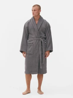 Bademäntel|Primark Bademantel Aus Baumwollfrottee Anthrazitfarben