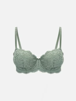 Bhs|Primark Balconette-BH Aus Spitze, Körbchengröße D-G Khakifarben