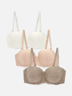 Bhs|Primark Balconette-BHs Aus Spitze, 3er-Pack Zinngrau
