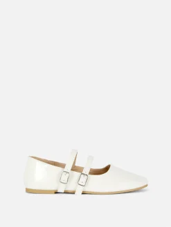 Flache Schuhe|Primark Ballerinas Mit Doppelriemchen Ecrufarben