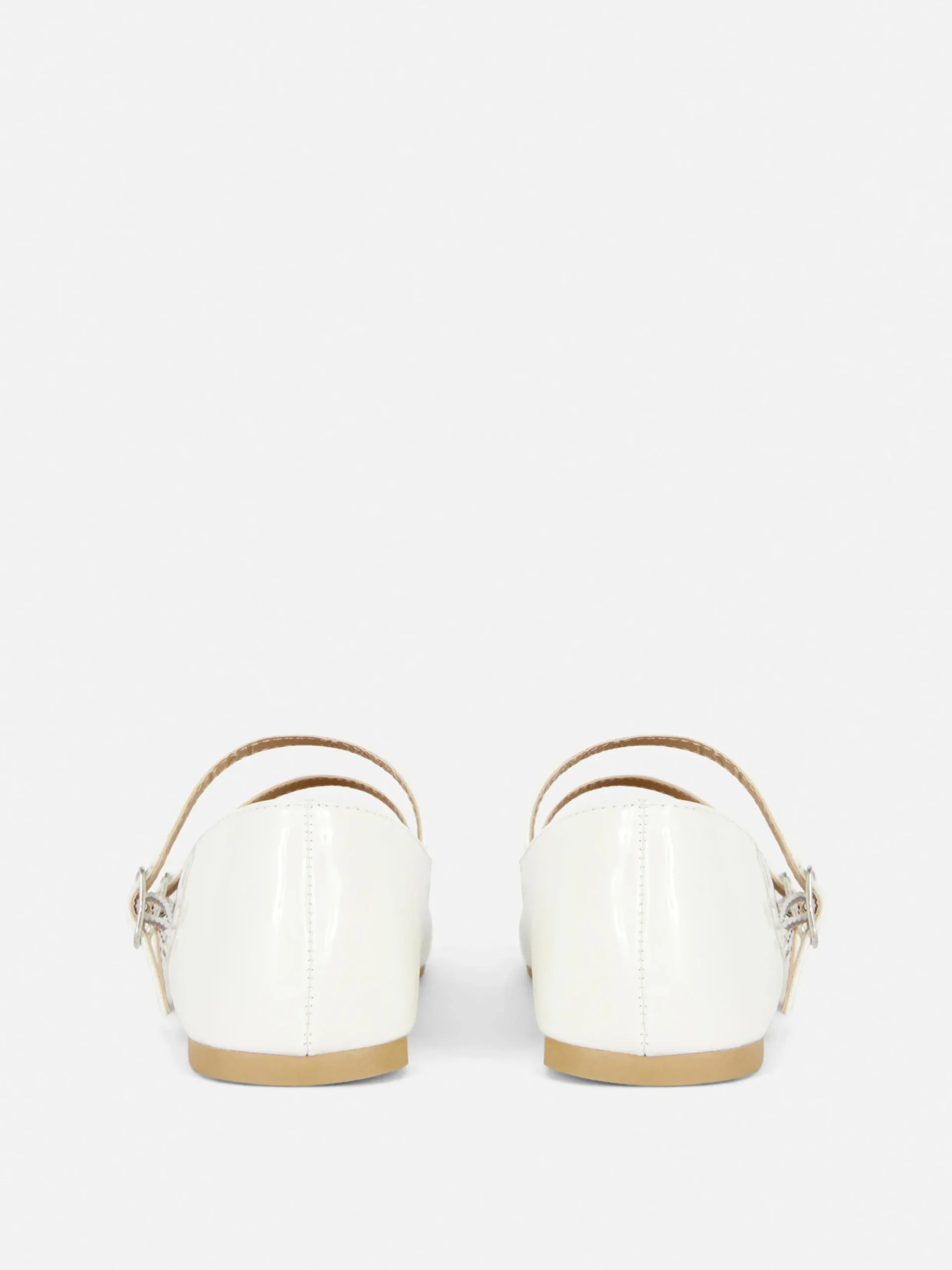 Flache Schuhe|Primark Ballerinas Mit Doppelriemchen Ecrufarben