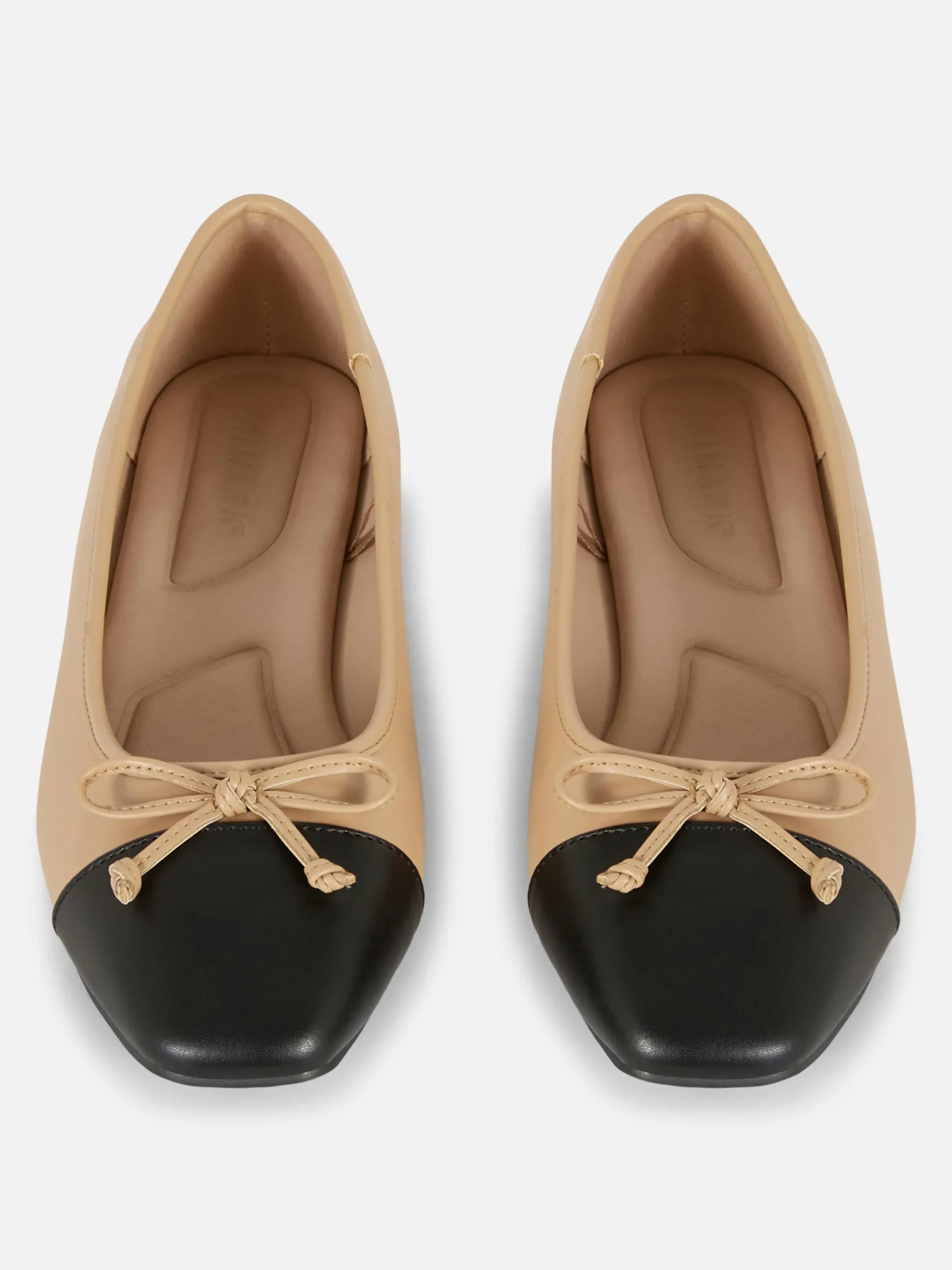 Flache Schuhe|Primark Ballerinas Mit Kontrastierender Zehenkappe Kamelbraun