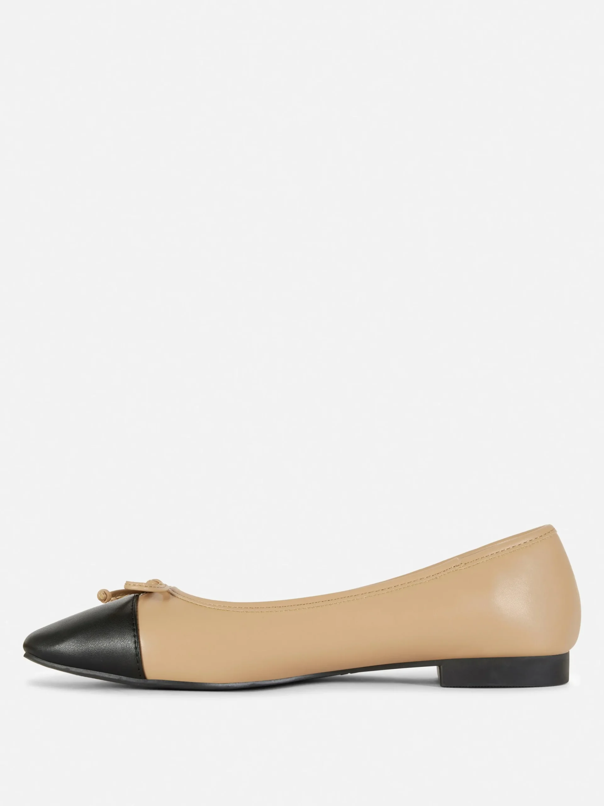 Flache Schuhe|Primark Ballerinas Mit Kontrastierender Zehenkappe Kamelbraun