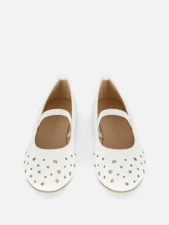 Flache Schuhe|Primark Ballerinas Mit Laser-Cuts In Sternenform Weiß