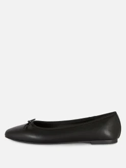 Flache Schuhe|Primark Ballerinas Mit Schleife Schwarz