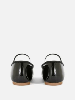 Flache Schuhe|Primark Ballerinas Mit Schleife In Lackoptik Schwarz