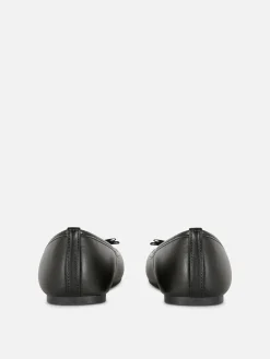 Flache Schuhe|Primark Ballerinas Mit Zierschleife Schwarz