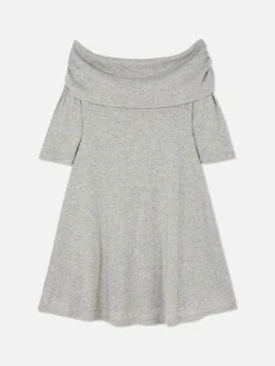 Kleider|Primark Bardot-Minikleid Grau