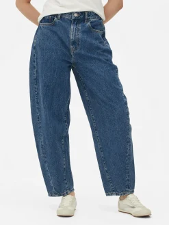 Denim|Jeans|Primark Barrel-Denim-Jeans Mittelblau