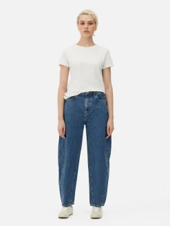 Denim|Jeans|Primark Barrel-Denim-Jeans Mittelblau