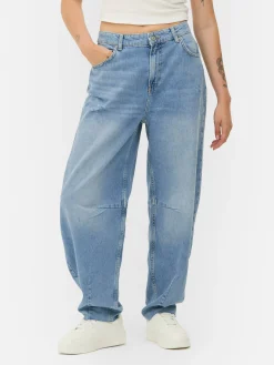 Jeans|Primark Barrel-Jeans Hellblau