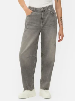 Jeans|Primark Barrel-Jeans Grau