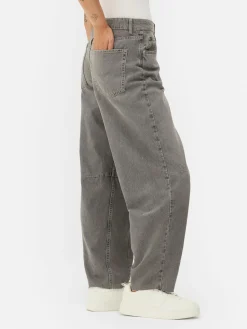 Jeans|Primark Barrel-Jeans Grau