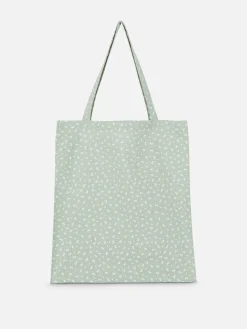 Taschen Und Portemonnaies|Primark Baumwollcanvas-Tragetasche Mit Blumenmuster Hellgrün