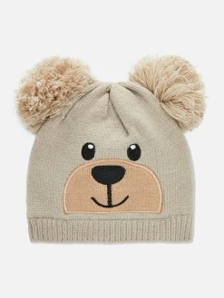 Mützen Und Handschuhe|Primark Beanie Im Bärendesign Mit Bommeln Braun