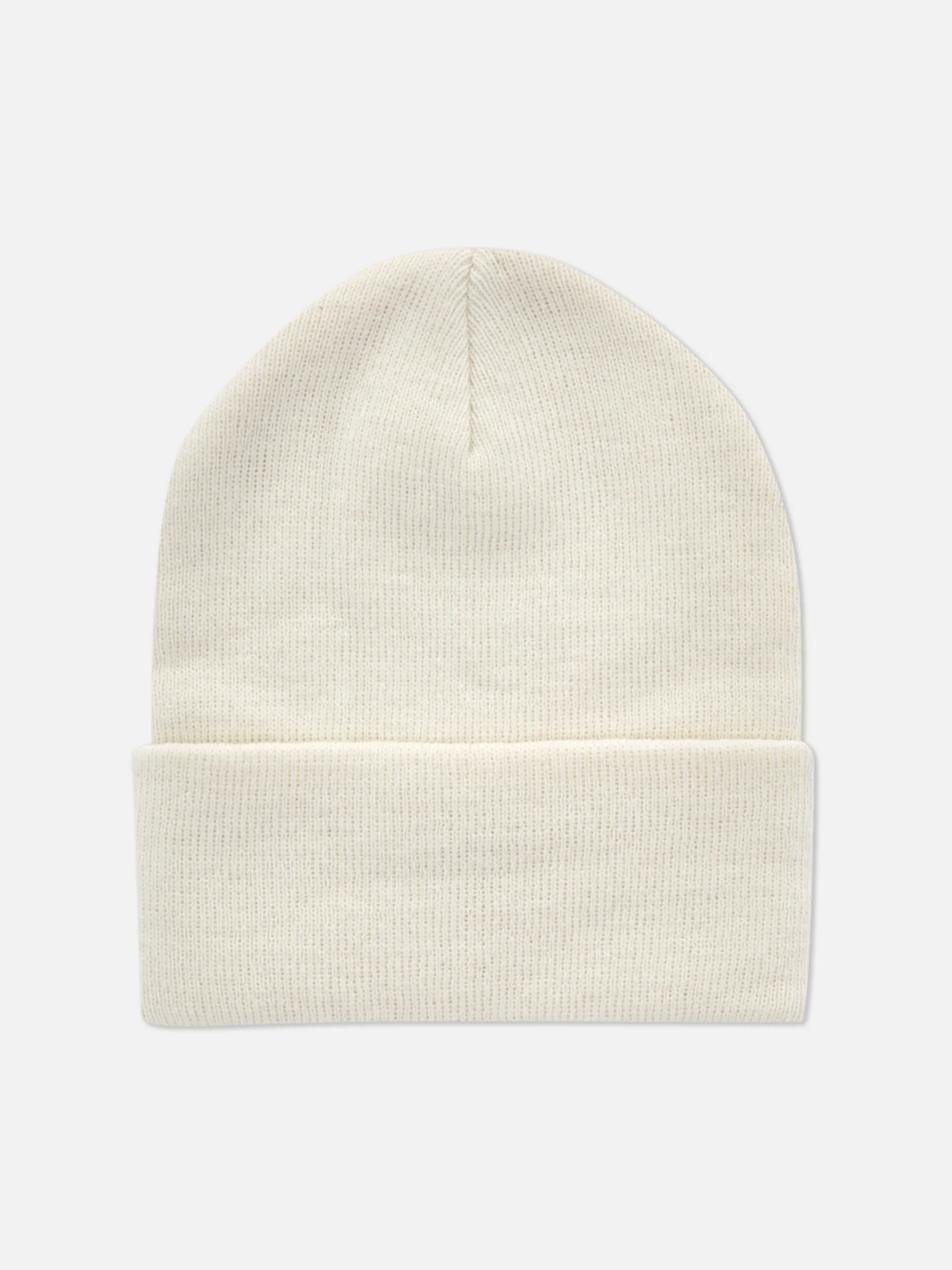 Mützen, Handschuhe Und Schals|Primark Beanie Mit Breitem Umschlag Ecrufarben