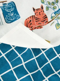 Geschirr|Primark Bedruckte Geschirrtücher, 2er-Pack Blaugrün