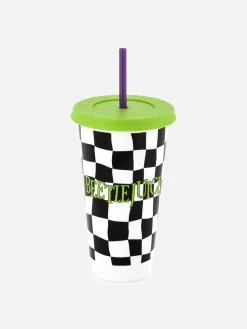 Halloween-Deko Und Süßigkeiten|Beetlejuice|Primark „Beetlejuice“ Becher Mit Trinkhalm Schwarz