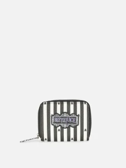 Beetlejuice|Halloween-Accessoires|Primark „Beetlejuice“ Portemonnaie Mit Reißverschluss Schwarz/Weiß