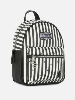 Beetlejuice|Halloween-Accessoires|Primark „Beetlejuice“ Rucksack Mit Logo Schwarz/Weiß
