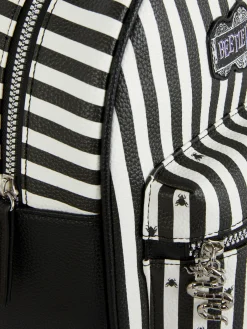 Beetlejuice|Halloween-Accessoires|Primark „Beetlejuice“ Rucksack Mit Logo Schwarz/Weiß