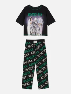 Beetlejuice|Halloween Alle|Primark „Beetlejuice“ Schlafanzug Mit Logo Schwarz