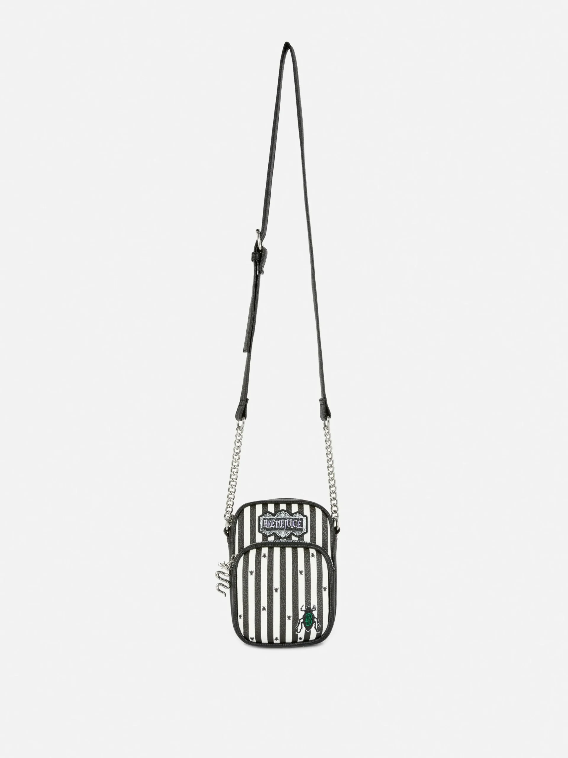 Beetlejuice|Halloween-Accessoires|Primark „Beetlejuice“ Smartphone-Tasche Schwarz/Weiß