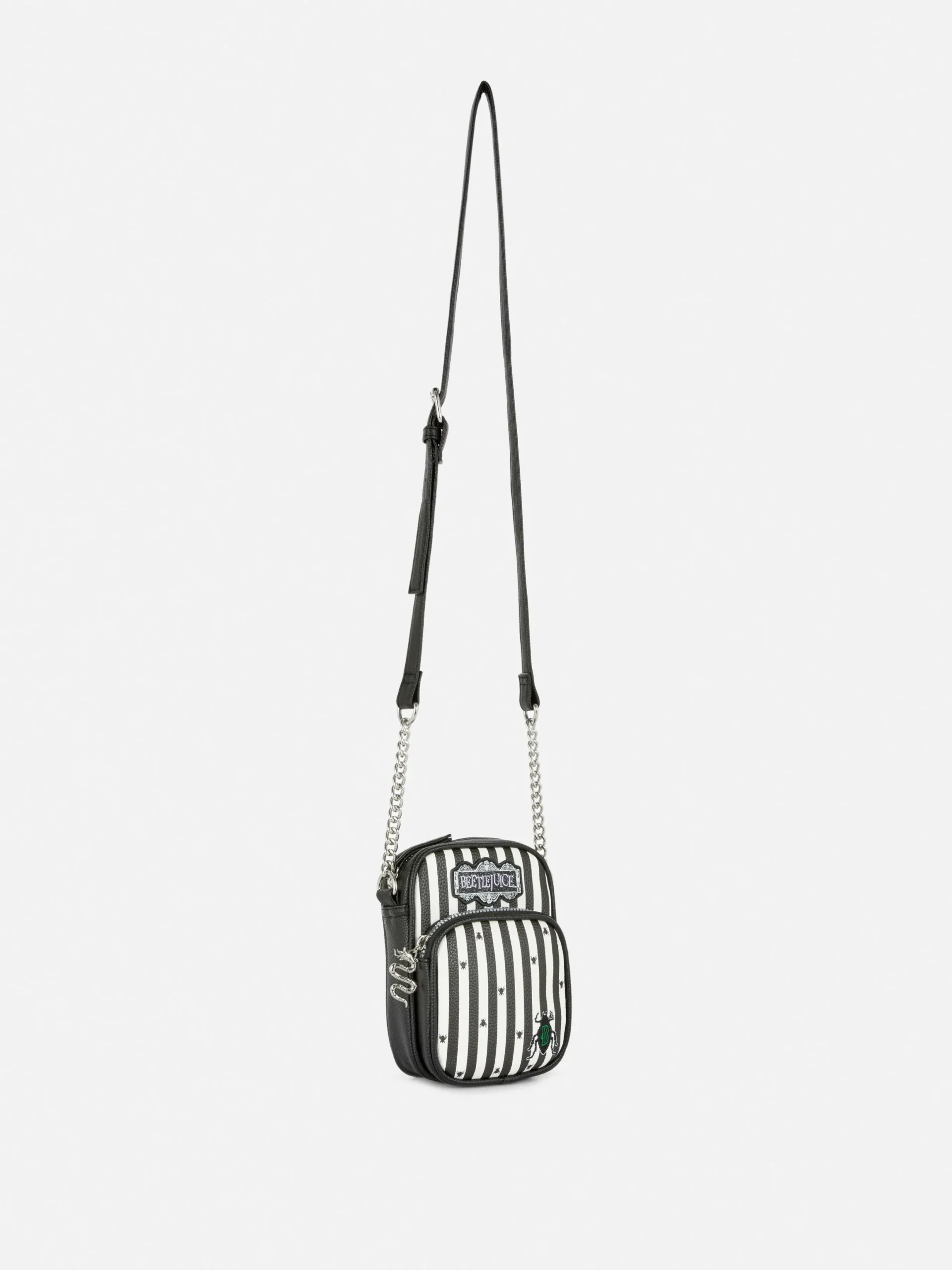 Beetlejuice|Halloween-Accessoires|Primark „Beetlejuice“ Smartphone-Tasche Schwarz/Weiß