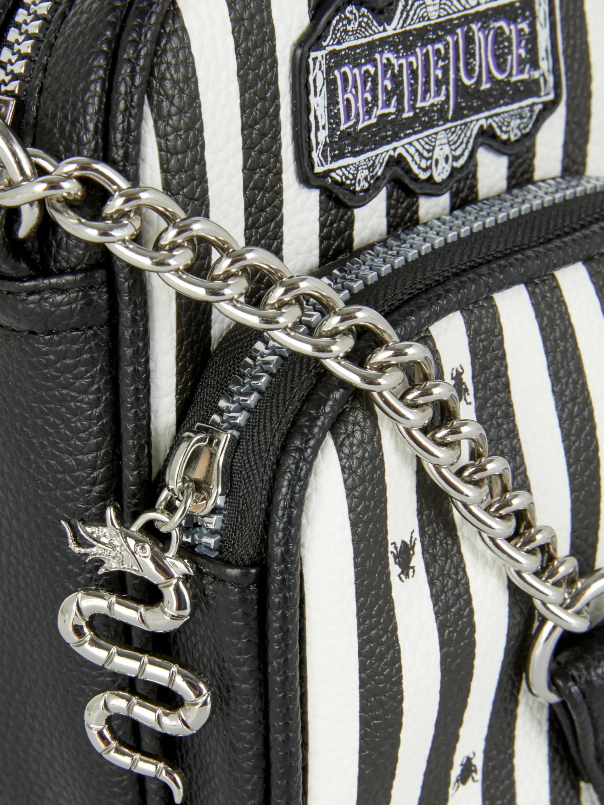 Beetlejuice|Halloween-Accessoires|Primark „Beetlejuice“ Smartphone-Tasche Schwarz/Weiß