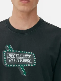 Beetlejuice|Halloween Alle|Primark „Beetlejuice“ T-Shirt In Verwaschener Optik Anthrazitfarben