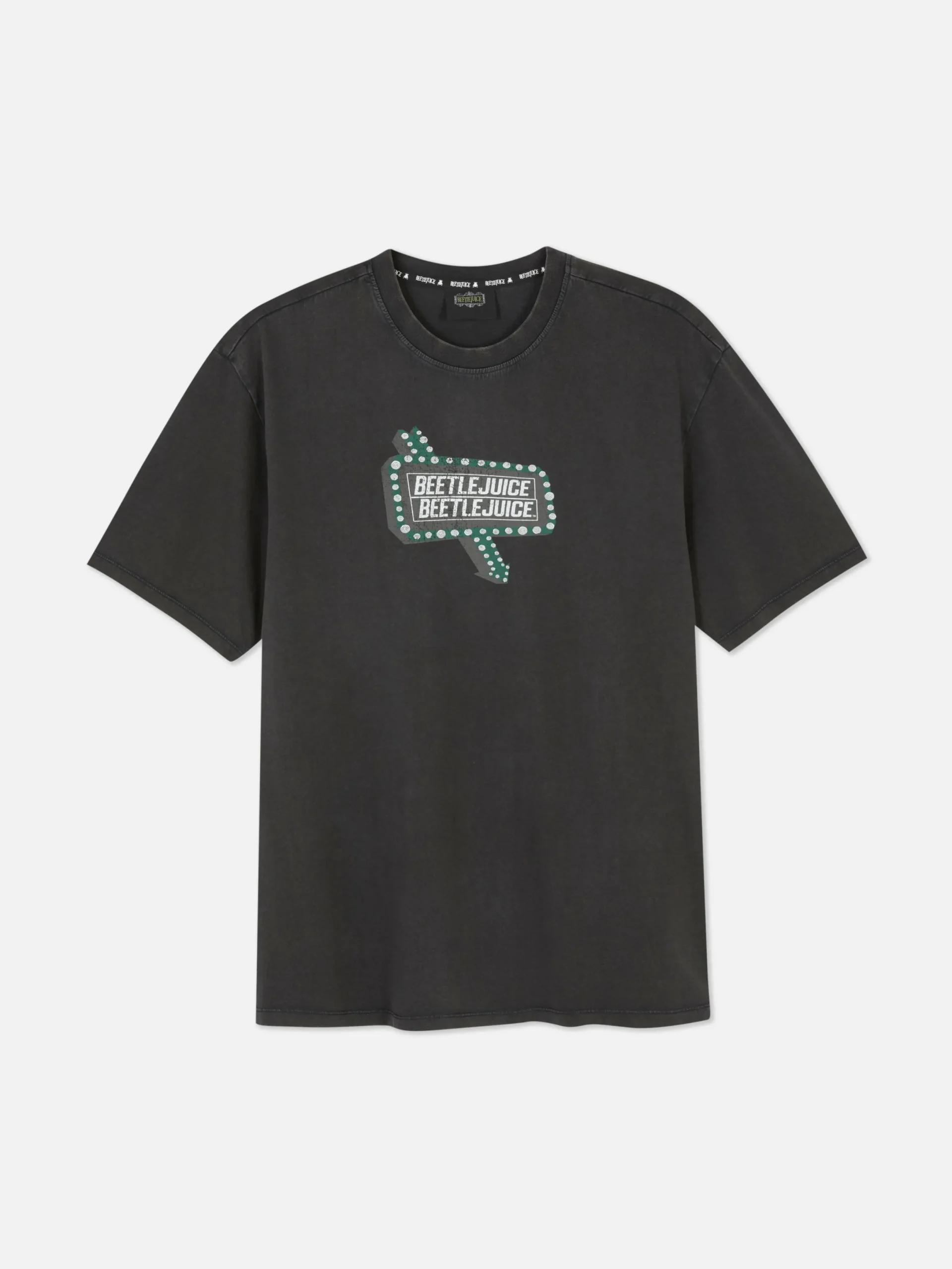 Beetlejuice|Halloween Alle|Primark „Beetlejuice“ T-Shirt In Verwaschener Optik Anthrazitfarben