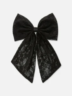 Halloween-Accessoires|Gothic-Kleidung|Primark „Beetlejuice X Colleen Atwood“ Haarspange Mit Schleife Schwarz