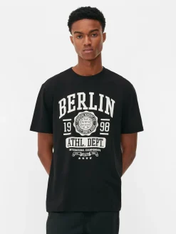 Tops Und T-Shirts|Primark „Berlin“ T-Shirt Im College-Stil Schwarz