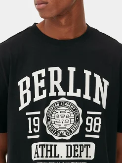 Tops Und T-Shirts|Primark „Berlin“ T-Shirt Im College-Stil Schwarz