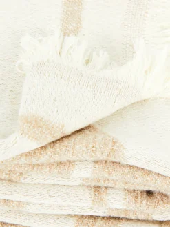 Decken Und Überwurfe|Primark Überwurf Mit Abstraktem Blätter-Print Und Fransen Naturfarben