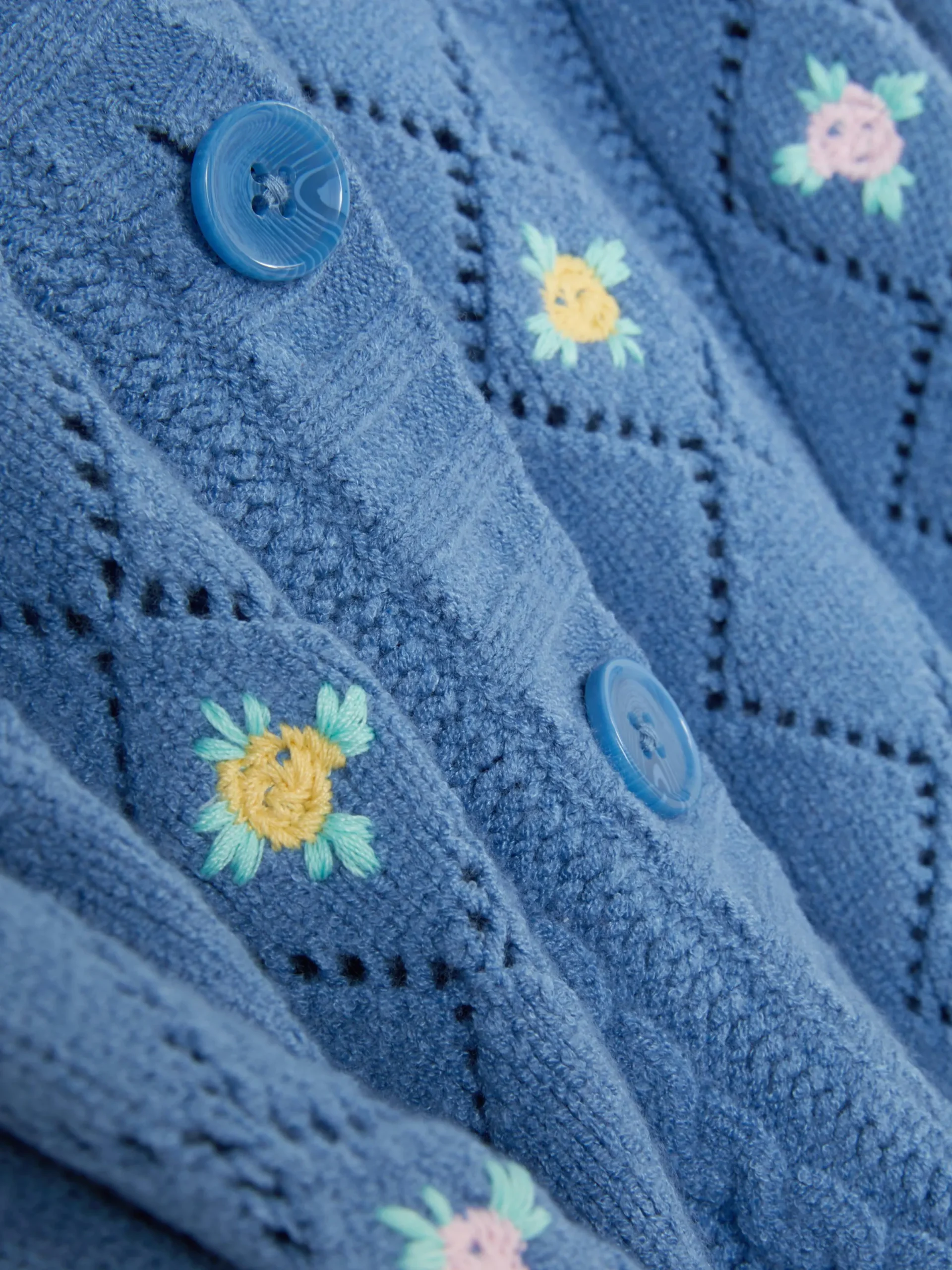 Pullover Und Cardigans|Primark Bestickter Cardigan Mit V-Ausschnitt Blau