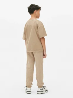 Tops Und T-Shirts|Primark Besticktes, Kurzärmeliges T-Shirt (Teeny Boys) Steinfarben