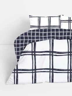 Bettwäsche Und Sets|Primark Bettwäsche Mit Fensterkaromuster, Kingsize Marineblau