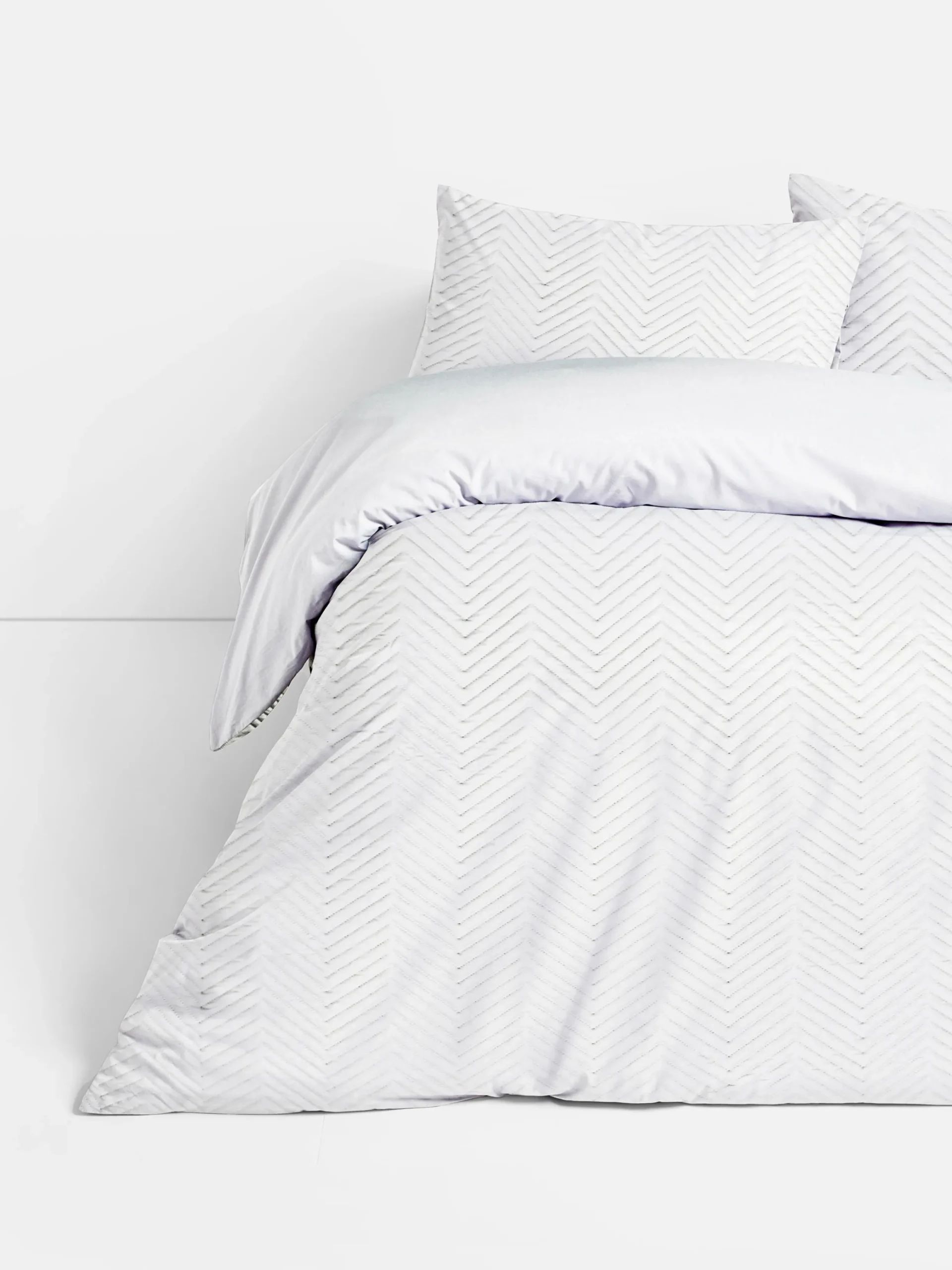 Bettwäsche Und Sets|Primark Bettwäscheset Mit Chevron-Muster, Super-Kingsize Weiß