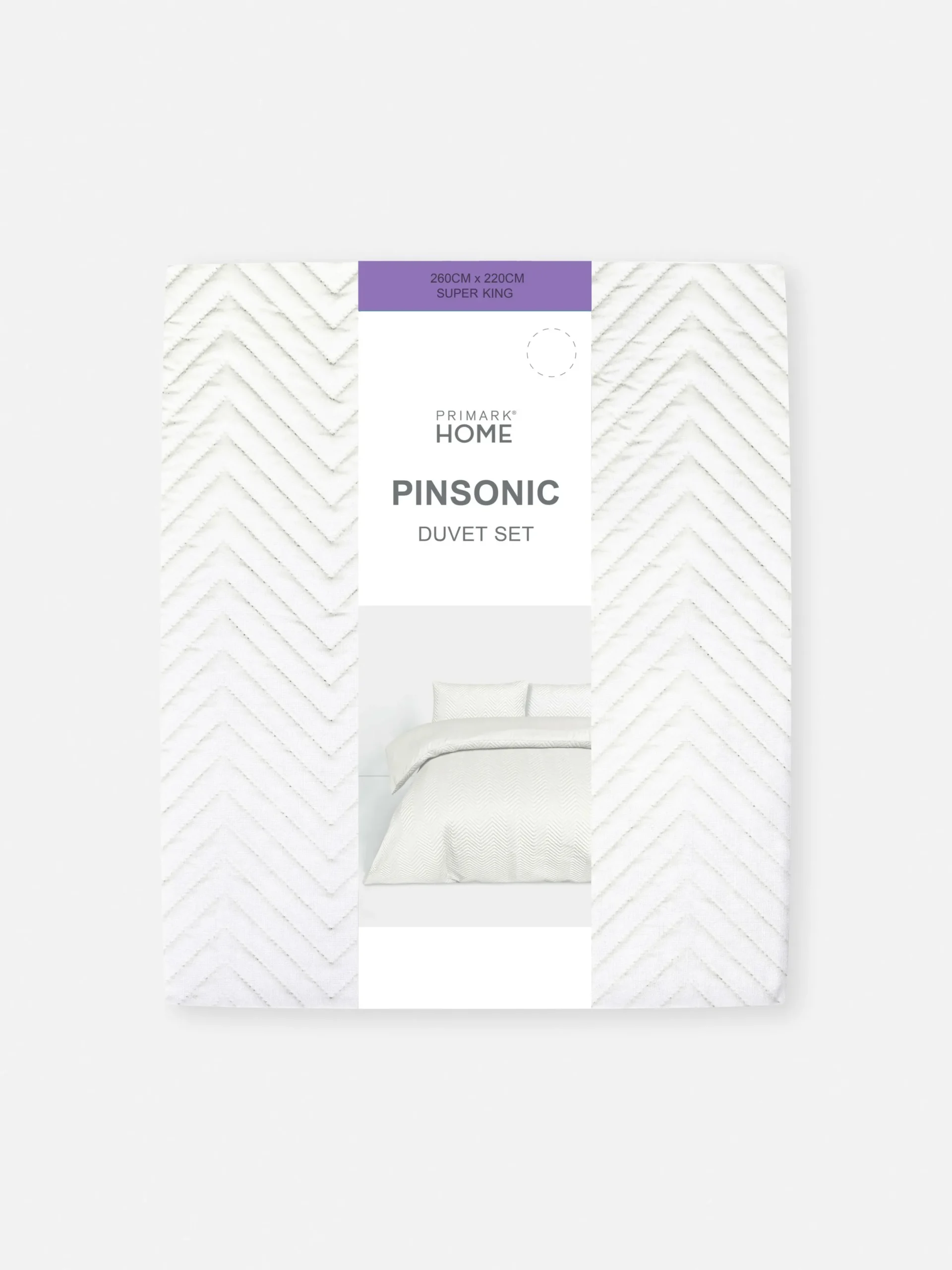 Bettwäsche Und Sets|Primark Bettwäscheset Mit Chevron-Muster, Super-Kingsize Weiß
