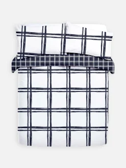 Bettwäsche Und Sets|Primark Bettwäscheset Mit Fensterkaros Für Doppelbetten Marineblau