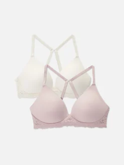 Bhs|Primark Bügellose Lounge-BHs Mit Spitzenbesatz, 2er-Pack Rosa