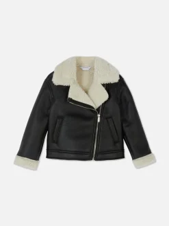 Jacken Und Mäntel|Primark Bikerjacke Aus Borg Schwarz