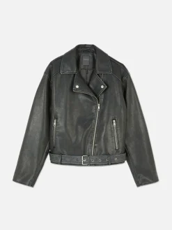 Jacken Und Mäntel|Primark Bikerjacke Aus Kunstleder Im Used-Look Grau